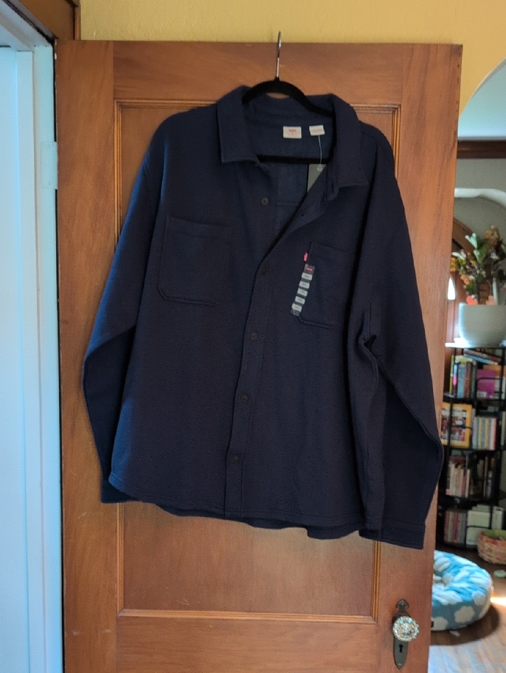 Levi's Navy Button-Front Shirt Jacket